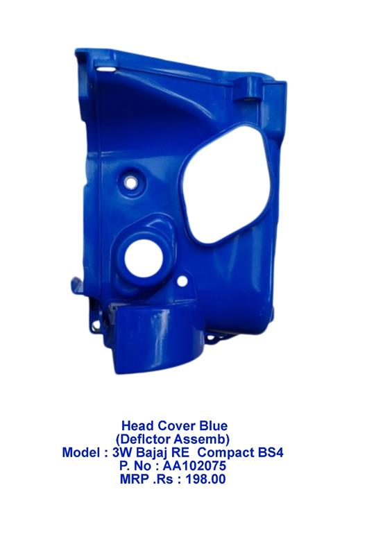 Plastic Head Cover (Blue) 3W Bajaj RE-Compact BS4